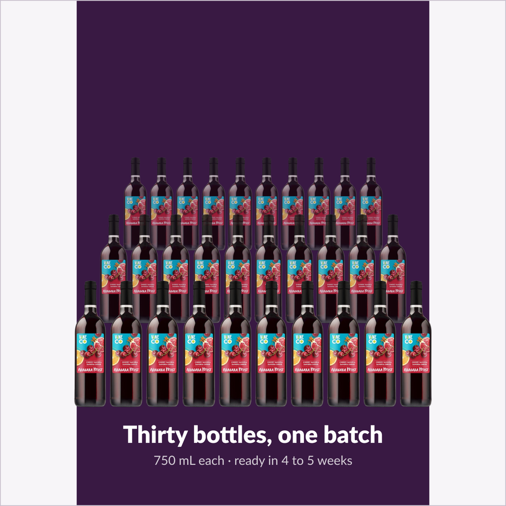 Thirty bottles, one batch — Niagara Mist Cherry Sangria