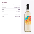 Niagara Mist Mango Strawberry at a glance — medium sweet, light body, unoaked, ready in 4 to 5 weeks