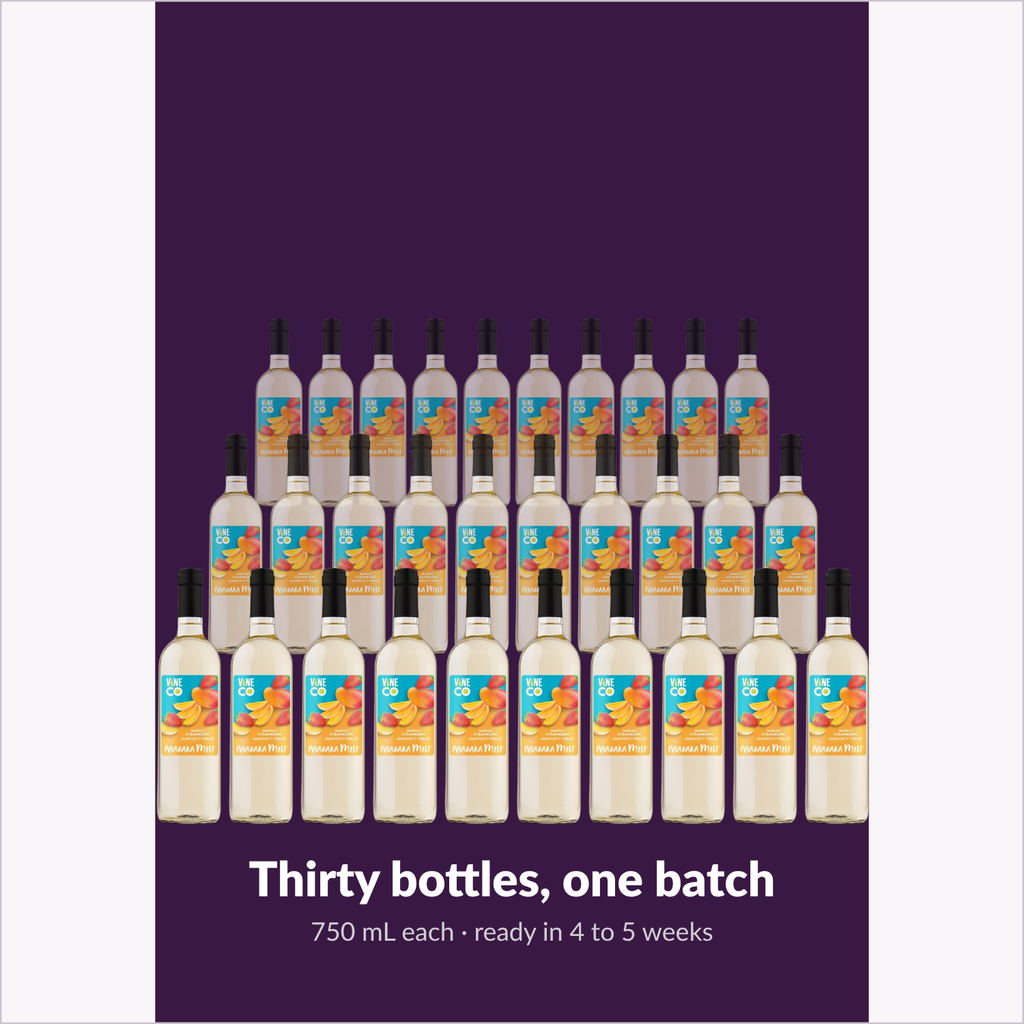 Thirty bottles, one batch — Niagara Mist Mango Strawberry