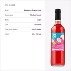 Niagara Mist Raspberry Dragon Fruit at a glance — medium sweet, light body, unoaked, ready in 4 to 5 weeks
