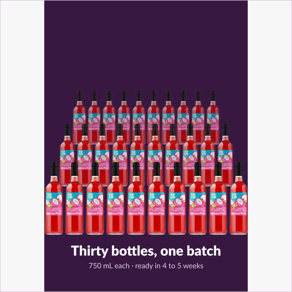 Thirty bottles, one batch — Niagara Mist Raspberry Dragon Fruit