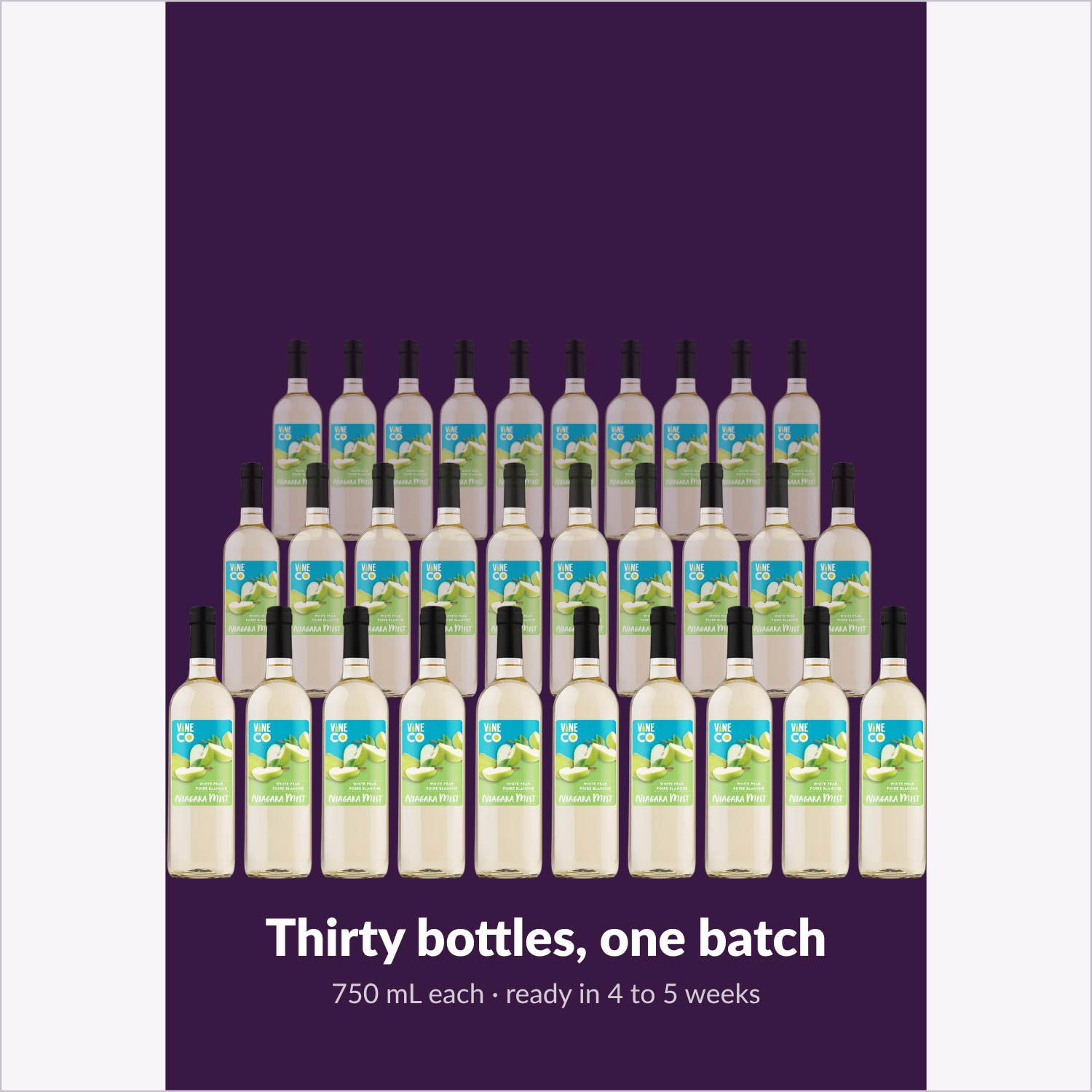Thirty bottles, one batch — Niagara Mist White Pear
