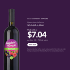 Orchard Breezin' Acai Raspberry Rapture at $7.04 per litre made with us, versus $18.41 per litre liquor store shelf price