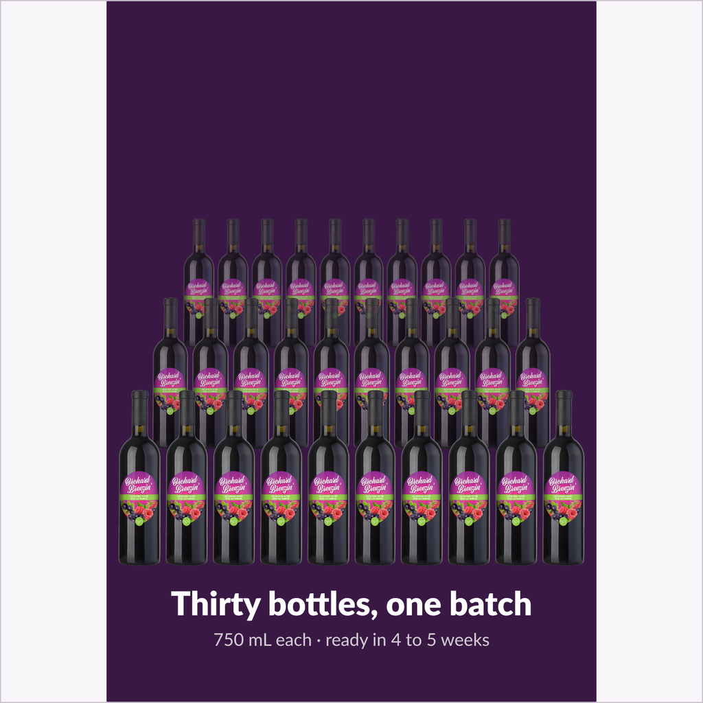 One Orchard Breezin' Acai Raspberry Rapture batch yields thirty 750 mL bottles