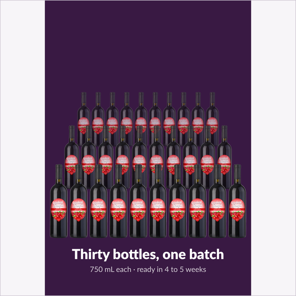 One Orchard Breezin' Cranberry Craze batch yields thirty 750 mL bottles