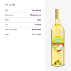 Orchard Breezin' Tropical Lime specifications: medium sweet, light body, unoaked, ready in 4 to 5 weeks