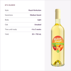 Orchard Breezin' Peach Perfection specifications: medium sweet, light body, unoaked, ready in 4 to 5 weeks