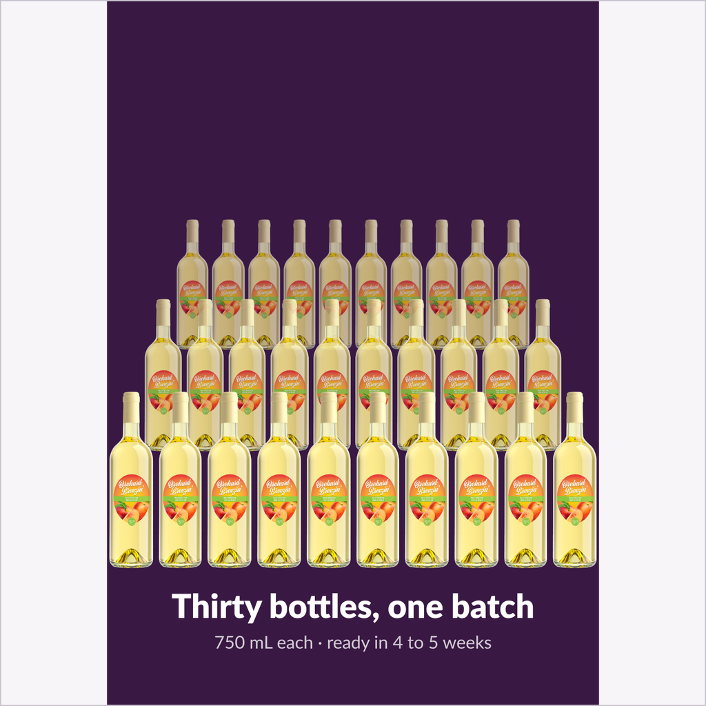 One Orchard Breezin' Peach Perfection batch yields thirty 750 mL bottles