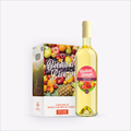 Orchard Breezin' Strawberry Sensation wine kit box with the finished bottle
