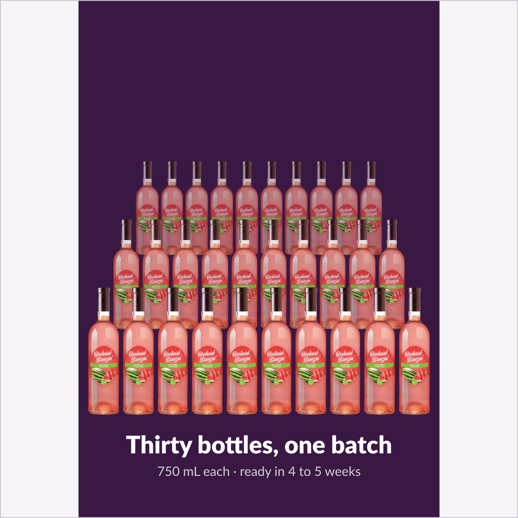 One Orchard Breezin' Wild Watermelon batch yields thirty 750 mL bottles
