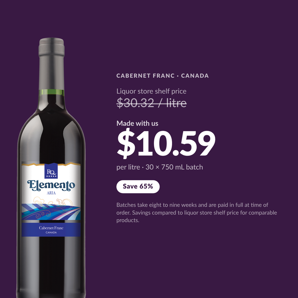 RQ27 Cabernet Franc costs $10.59 per litre made at Water'n'Wine — save 65 percent