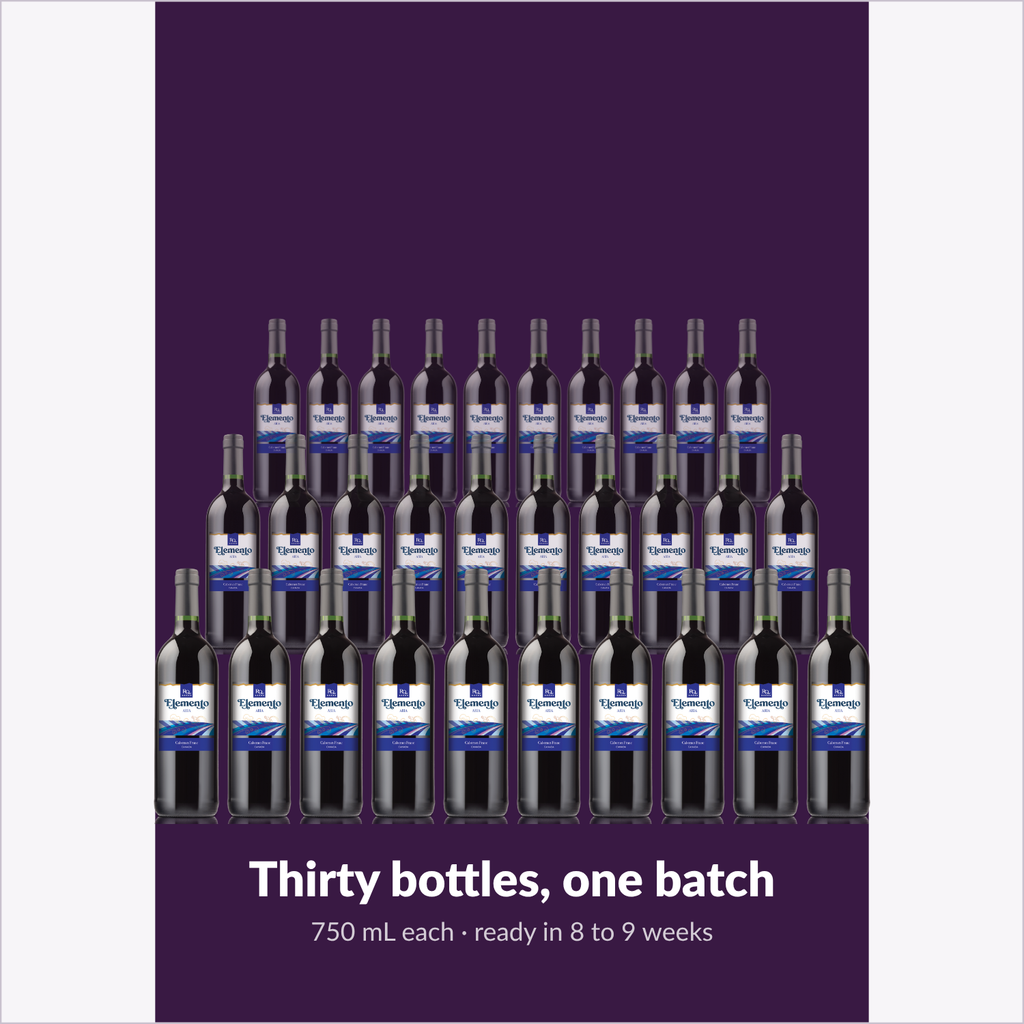 Thirty 750 mL bottles from one RQ27 Cabernet Franc batch