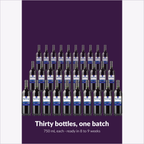 Thirty 750 mL bottles from one RQ27 Cabernet Franc batch