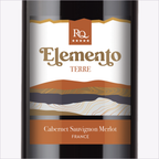 Close-up of the RQ27 Elemento Terre wine label
