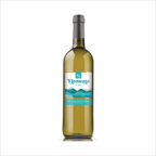 Finished bottle of RQ27 Pinot Grigio Sauvignon Blanc on a white background