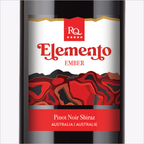 Close-up of the RQ27 Elemento Ember wine label