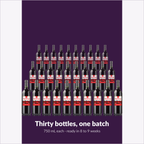 Thirty 750 mL bottles from one RQ27 Pinot Noir Shiraz batch