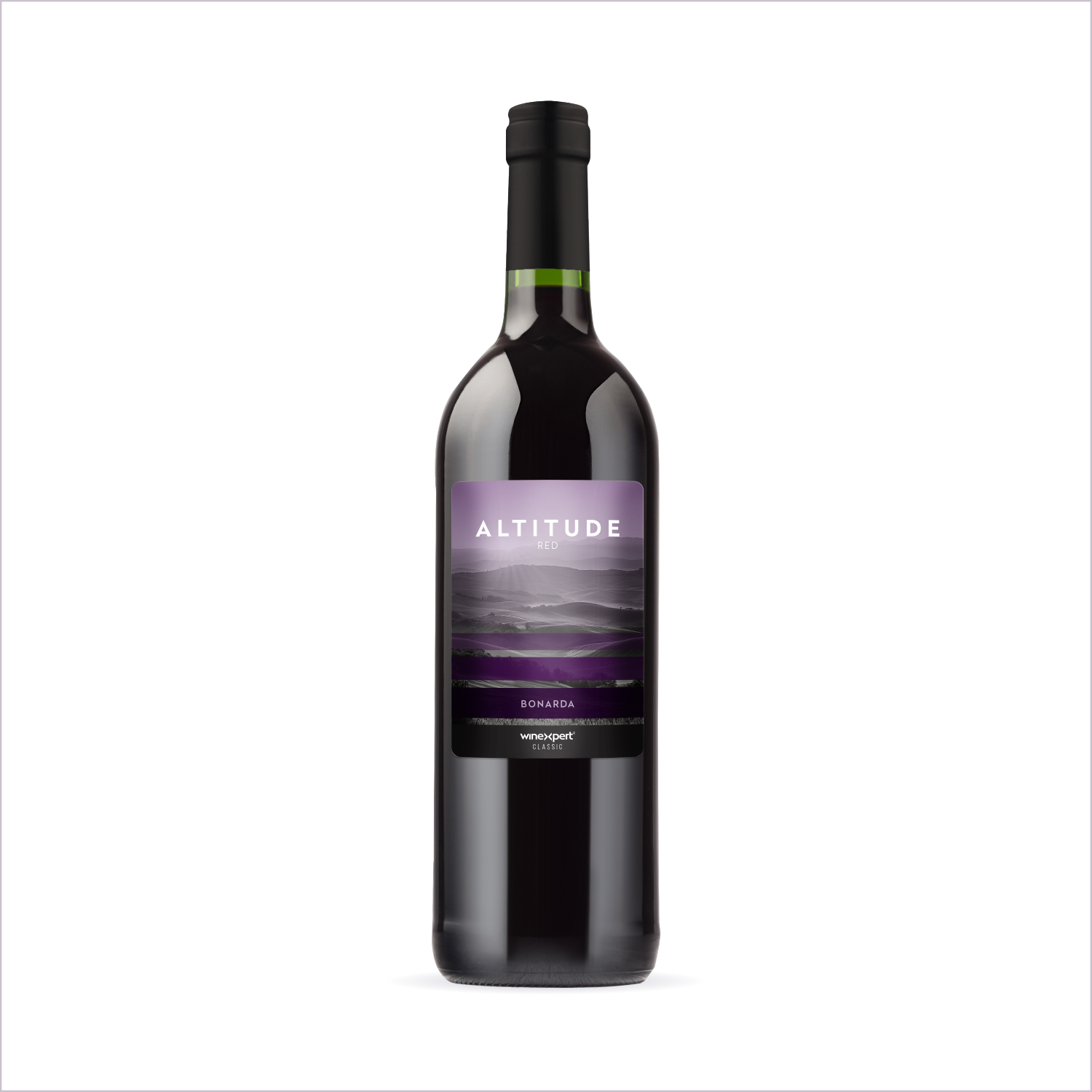 Finished bottle of Winexpert Classic Altitude Red on a white background