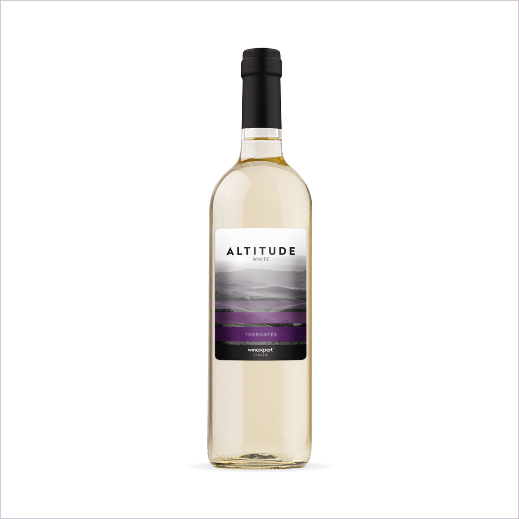Finished bottle of Winexpert Classic Altitude White on a white background