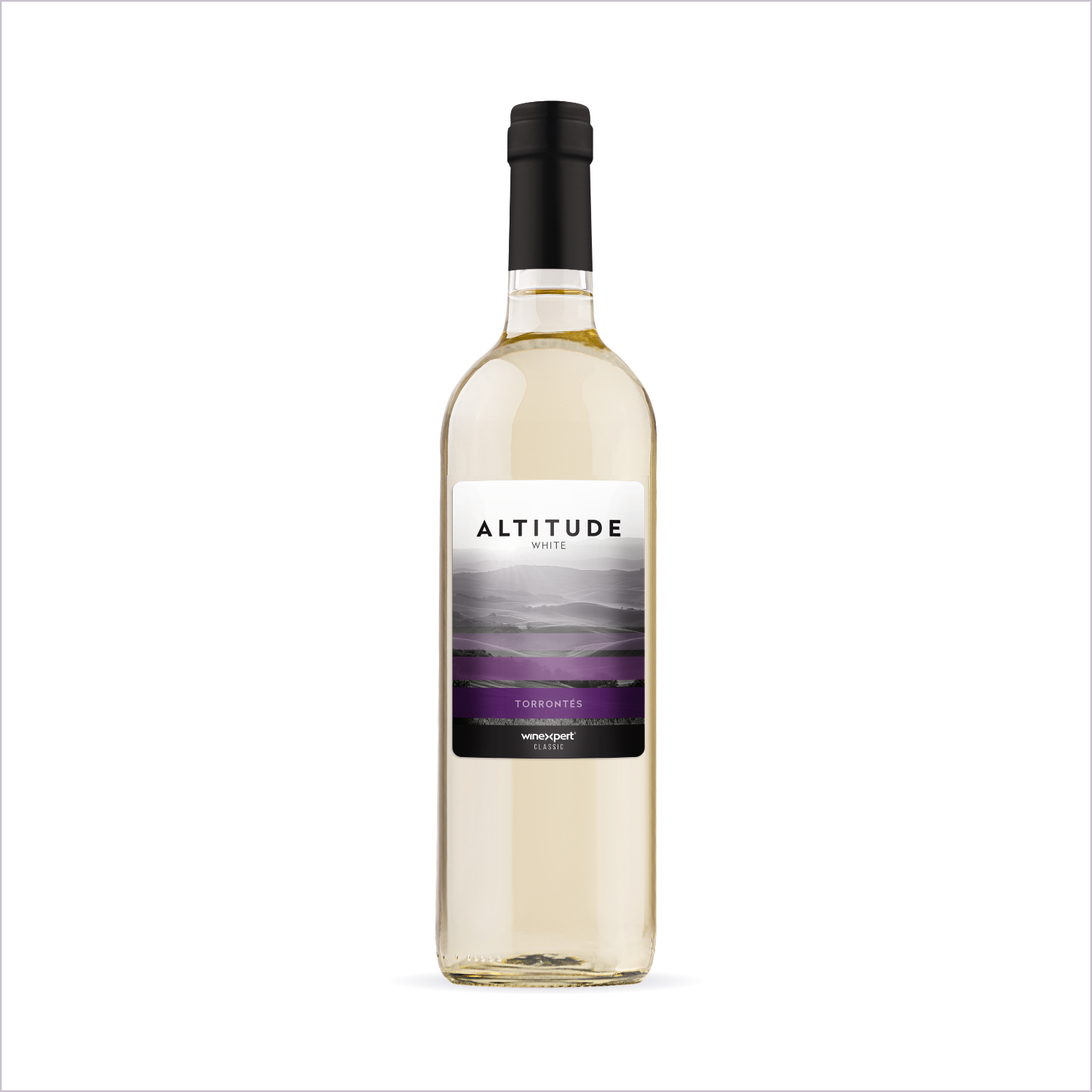 Finished bottle of Winexpert Classic Altitude White on a white background
