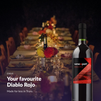 Winexpert Classic Diablo Rojo wine kit — lifestyle photo with bottle, Water'n'Wine Truro
