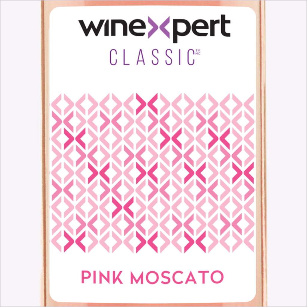 Winexpert Classic Pink Moscato wine kit — label close-up, Water'n'Wine Truro