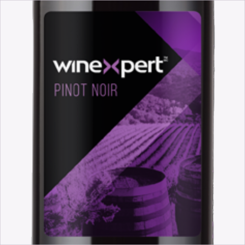 Winexpert Classic Pinot Noir wine kit — label close-up, Water'n'Wine Truro
