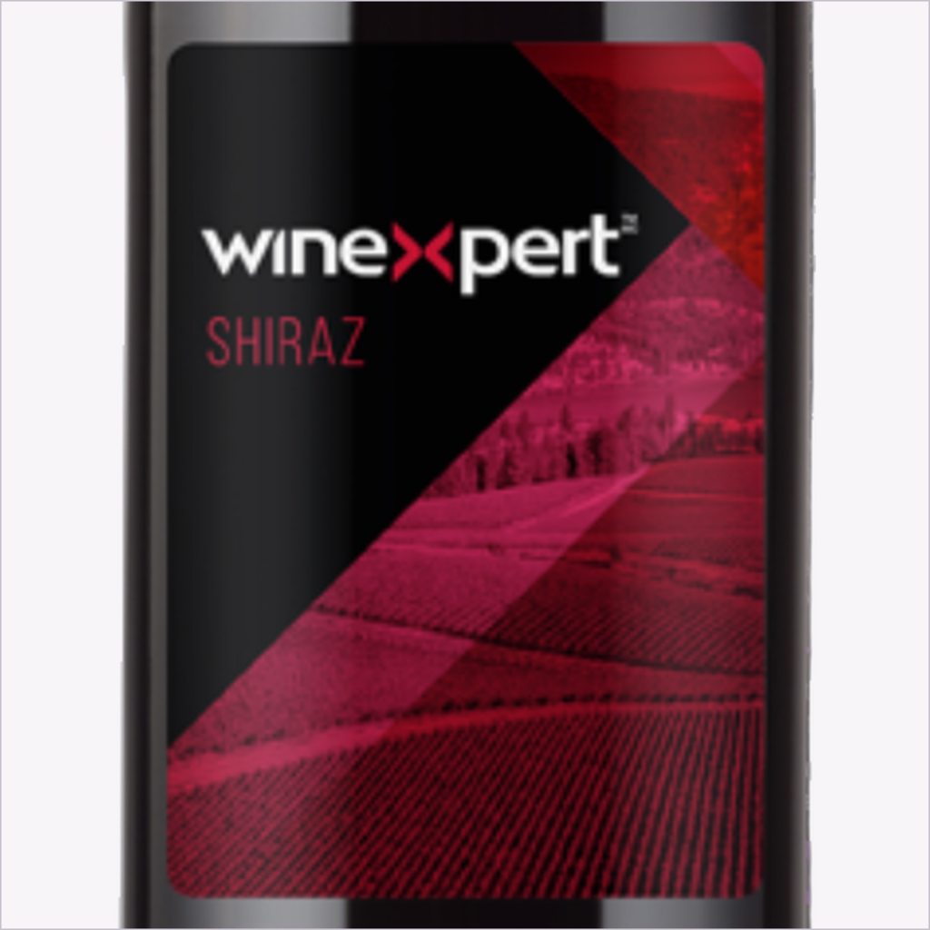 Winexpert Classic Shiraz wine kit — label close-up, Water'n'Wine Truro
