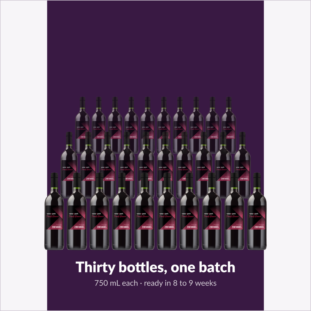 Winexpert Private Reserve Old Vines Zinfandel — thirty bottles, one batch