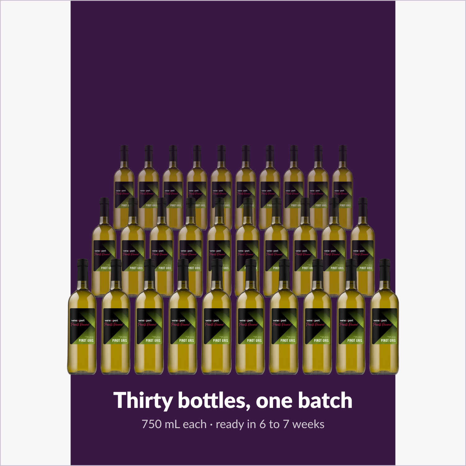 Winexpert Private Reserve Pinot Gris — thirty bottles, one batch