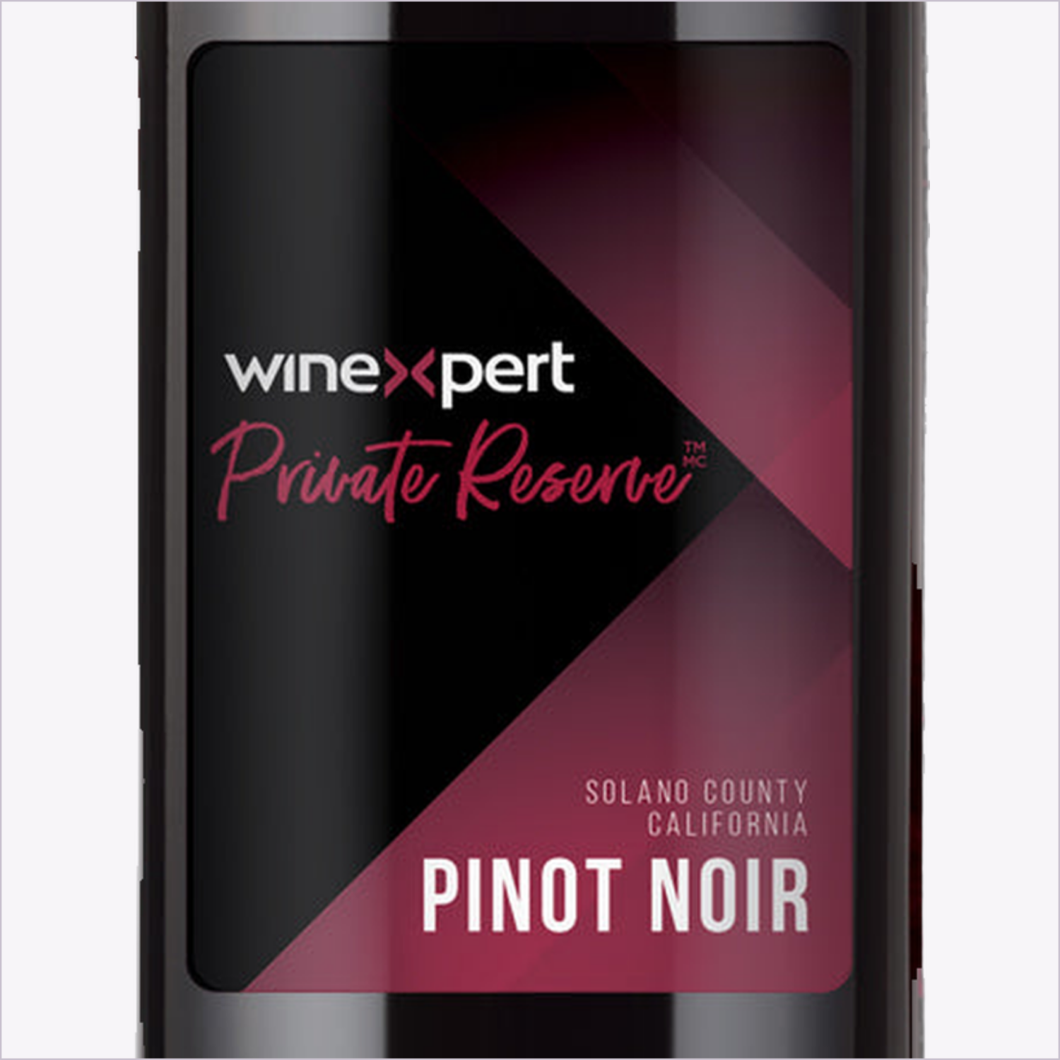 Winexpert Private Reserve Pinot Noir — label detail