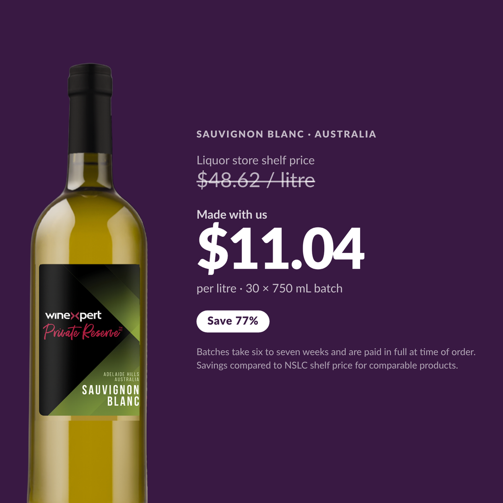 Winexpert Private Reserve Sauvignon Blanc — $11.04 per litre, save 77%