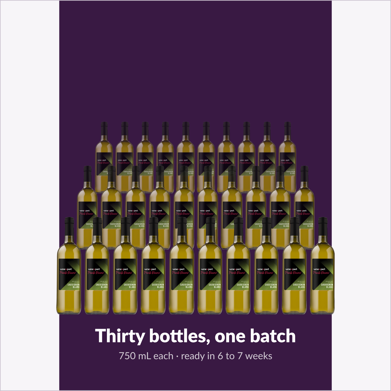 Winexpert Private Reserve Sauvignon Blanc — thirty bottles, one batch