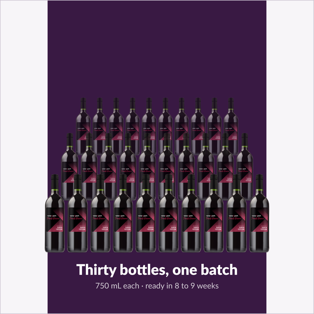 Winexpert Private Reserve Super Tuscan — thirty bottles, one batch