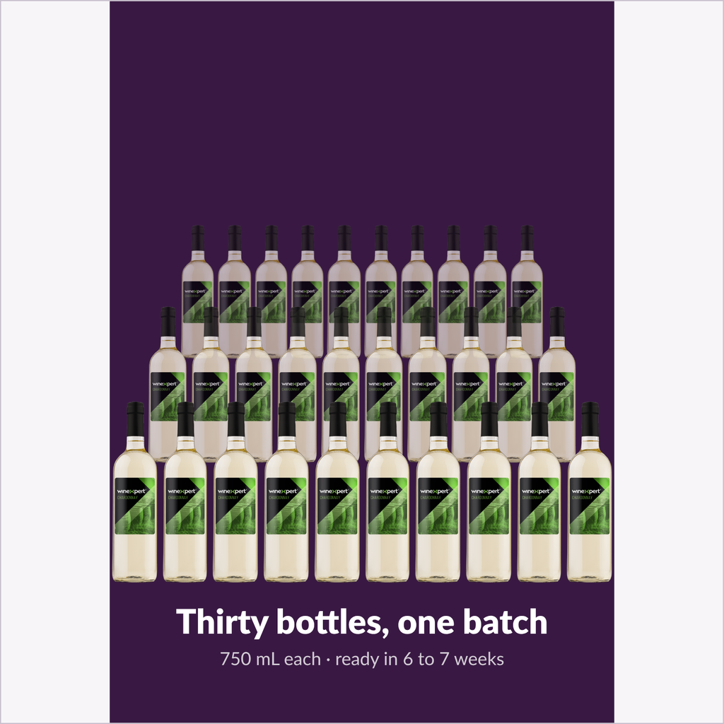 Winexpert Reserve Chardonnay — thirty bottles, one batch