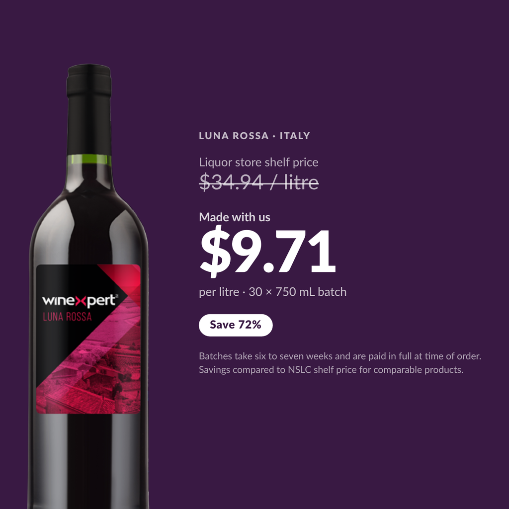 Winexpert Reserve Luna Rossa — $9.71 per litre made with us, save 72%