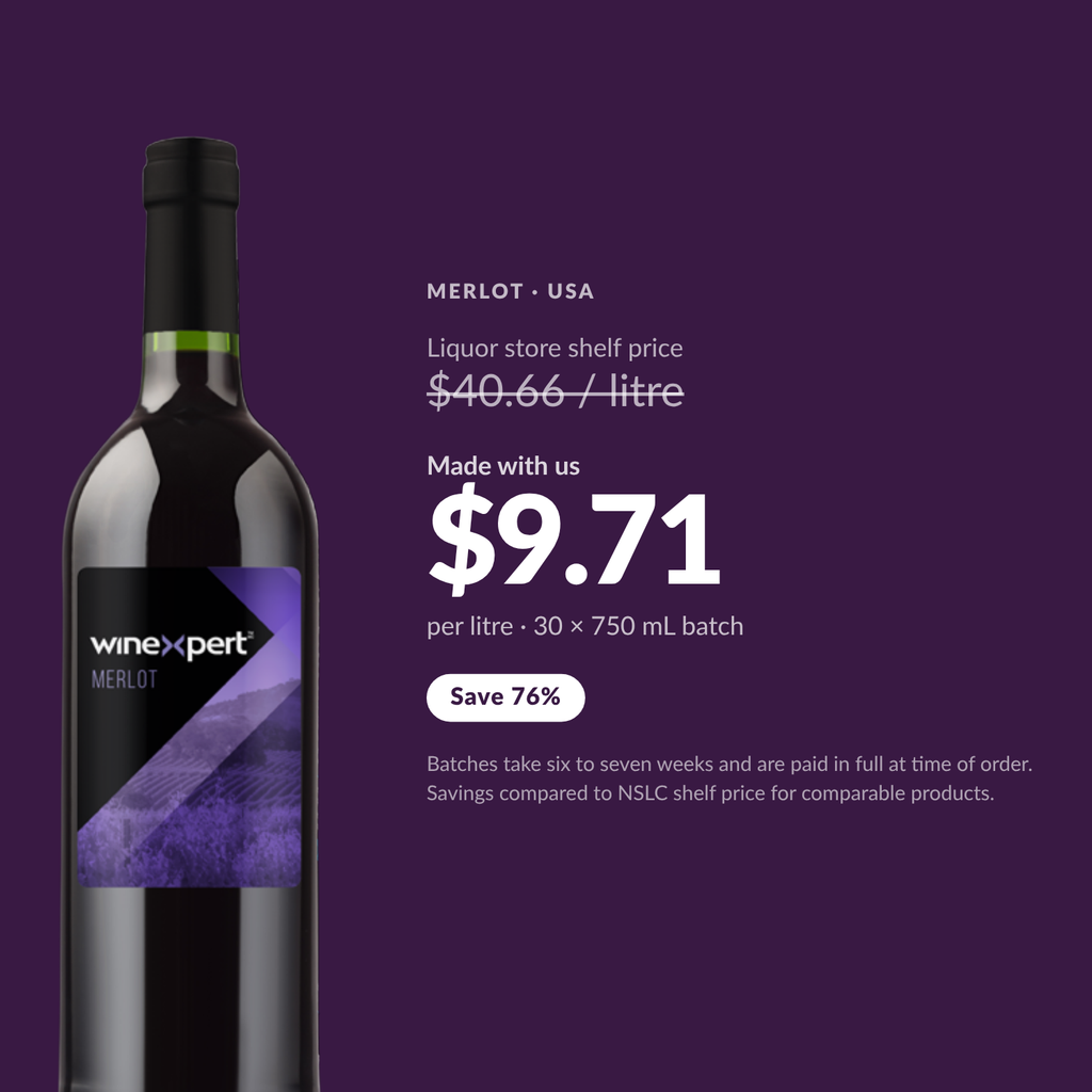 Winexpert Reserve Merlot — $9.71 per litre made with us, save 76%