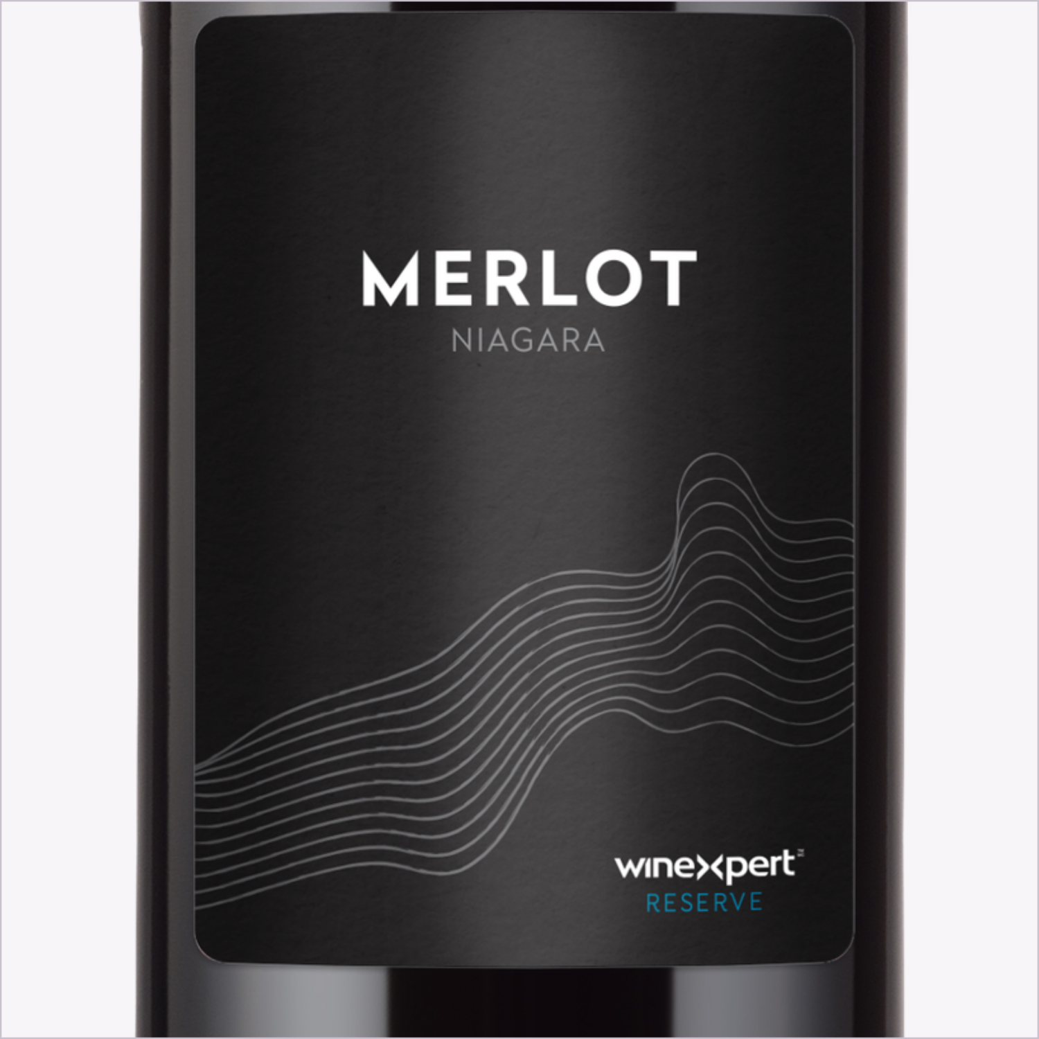 Close-up of the Winexpert Reserve Merlot Niagara bottle label
