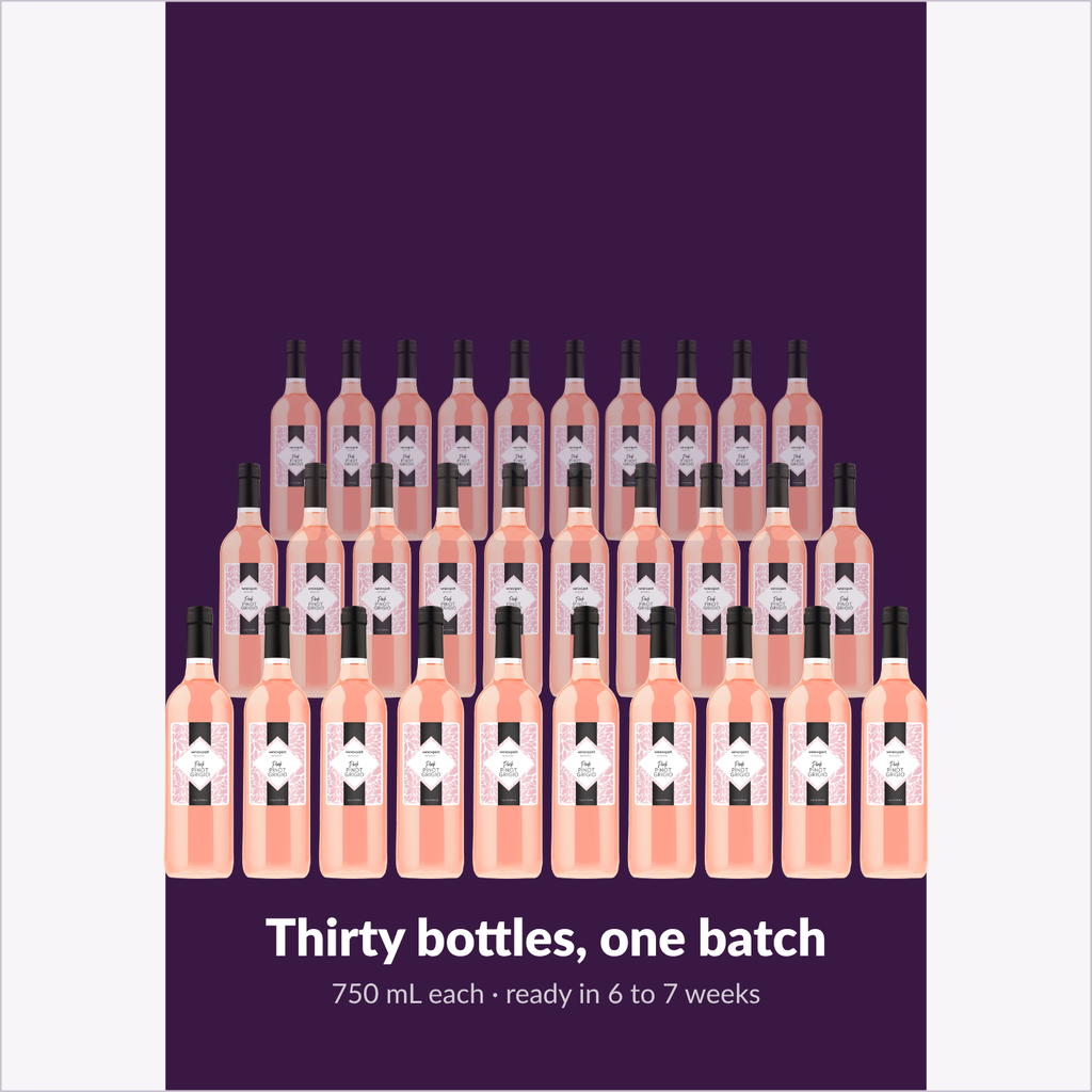 Winexpert Reserve Pink Pinot Grigio — thirty bottles, one batch