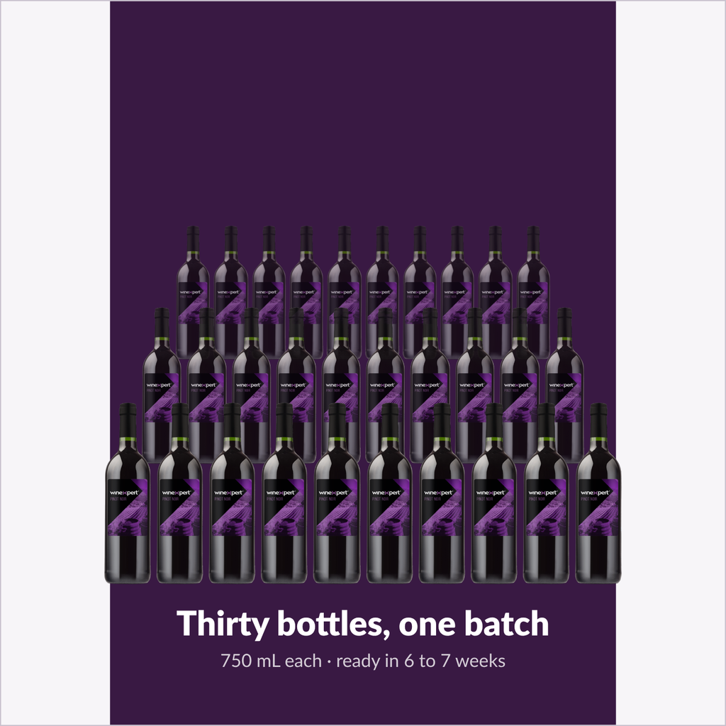 Winexpert Reserve Pinot Noir — thirty bottles, one batch