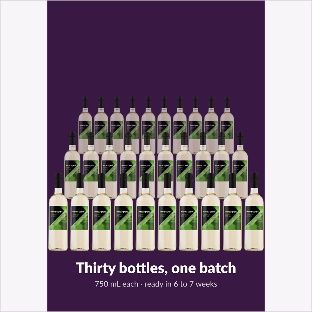 Winexpert Reserve Traminer Riesling — thirty bottles, one batch
