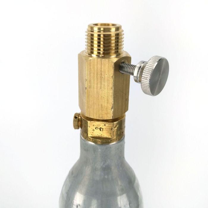 Brass SodaStream Cylinder Adapter with Bleed Valve